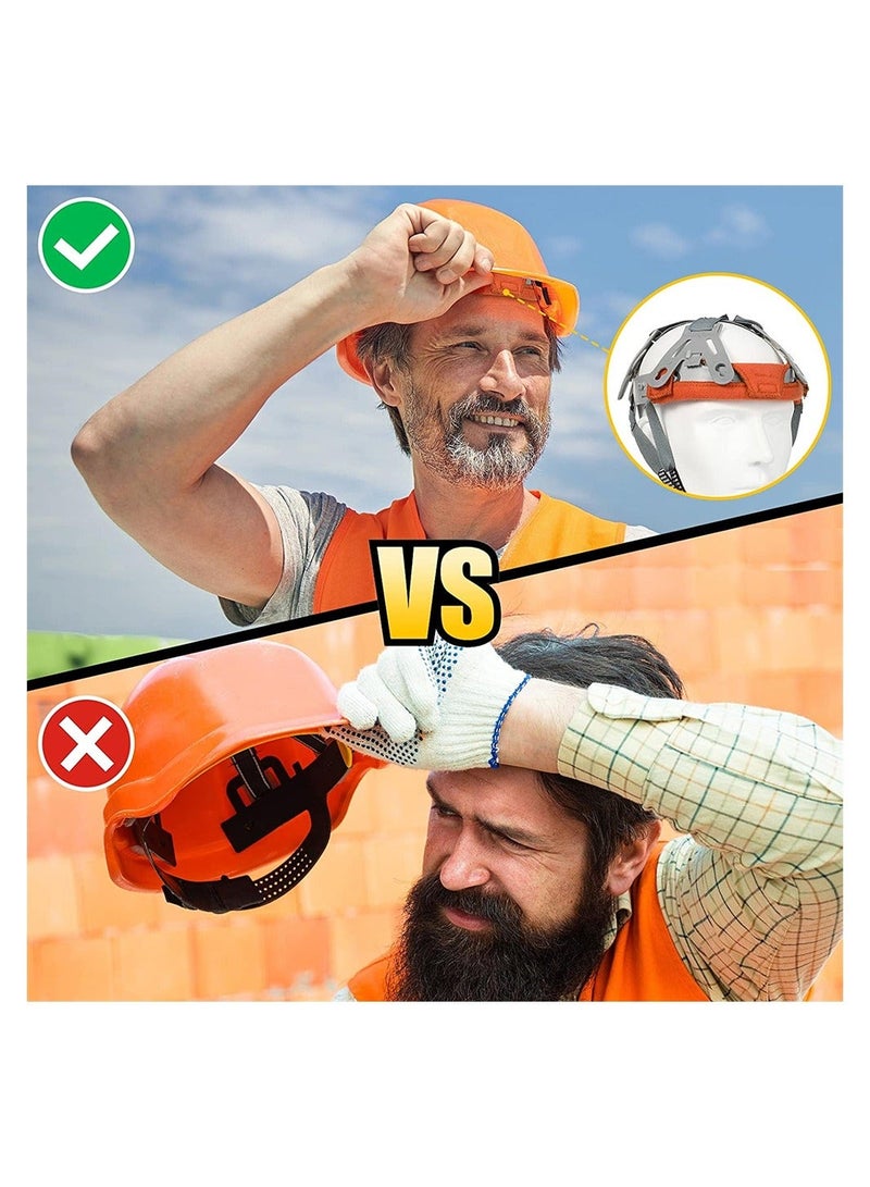 Hard Hat Sweatband, Hard Hat Liners Helmet Welding Antiperspirant Belt Washable Cotton Sweatband Air Cushion Sweatband Helmet Comforter Pad Hard Safety Hat Sweatband Snap Hard Hat Accessories (6Pcs) - Image 2