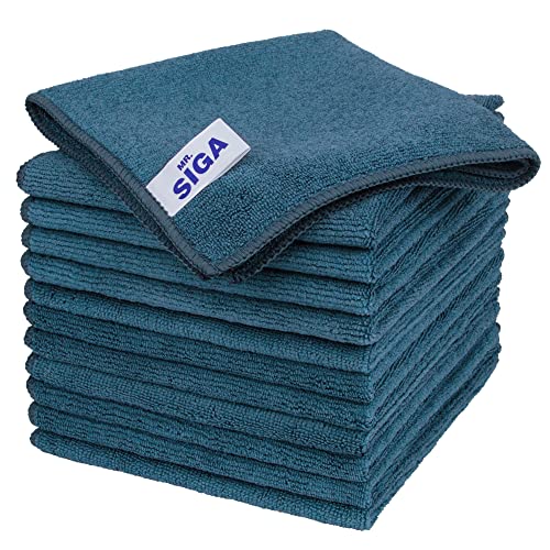 Mr Siga MR.SIGA Microfiber Cleaning Cloth, All-Purpose Microfiber Towels, Streak Free Cleaning Rags, Pack of 12, Light Teal, Size 32 x 32 cm(12.6 x 12.6 inch) - Image 1