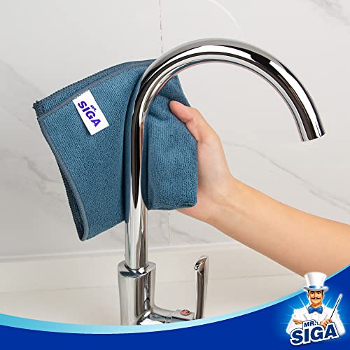 Mr Siga MR.SIGA Microfiber Cleaning Cloth, All-Purpose Microfiber Towels, Streak Free Cleaning Rags, Pack of 12, Light Teal, Size 32 x 32 cm(12.6 x 12.6 inch) - Image 4