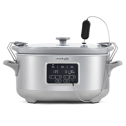 Crock-Pot 7-Quart Cook & Carry Slow Cooker with Sous Vide Function, Family-Sized Slow Cooker Warms up to 30 Hours, Modern Digital Display, Travel-Proof Locking Lid & Removable Temperature Probe - Image 1