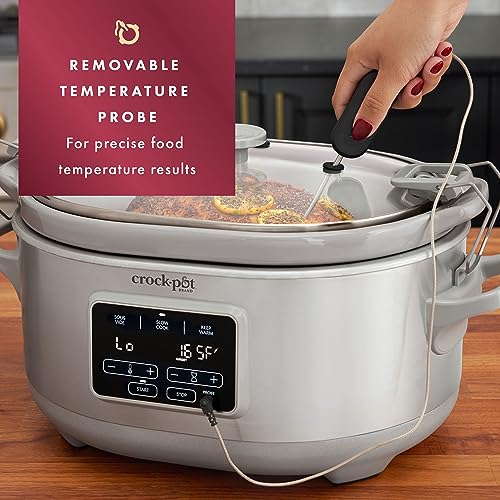 Crock-Pot 7-Quart Cook & Carry Slow Cooker with Sous Vide Function, Family-Sized Slow Cooker Warms up to 30 Hours, Modern Digital Display, Travel-Proof Locking Lid & Removable Temperature Probe - Image 3