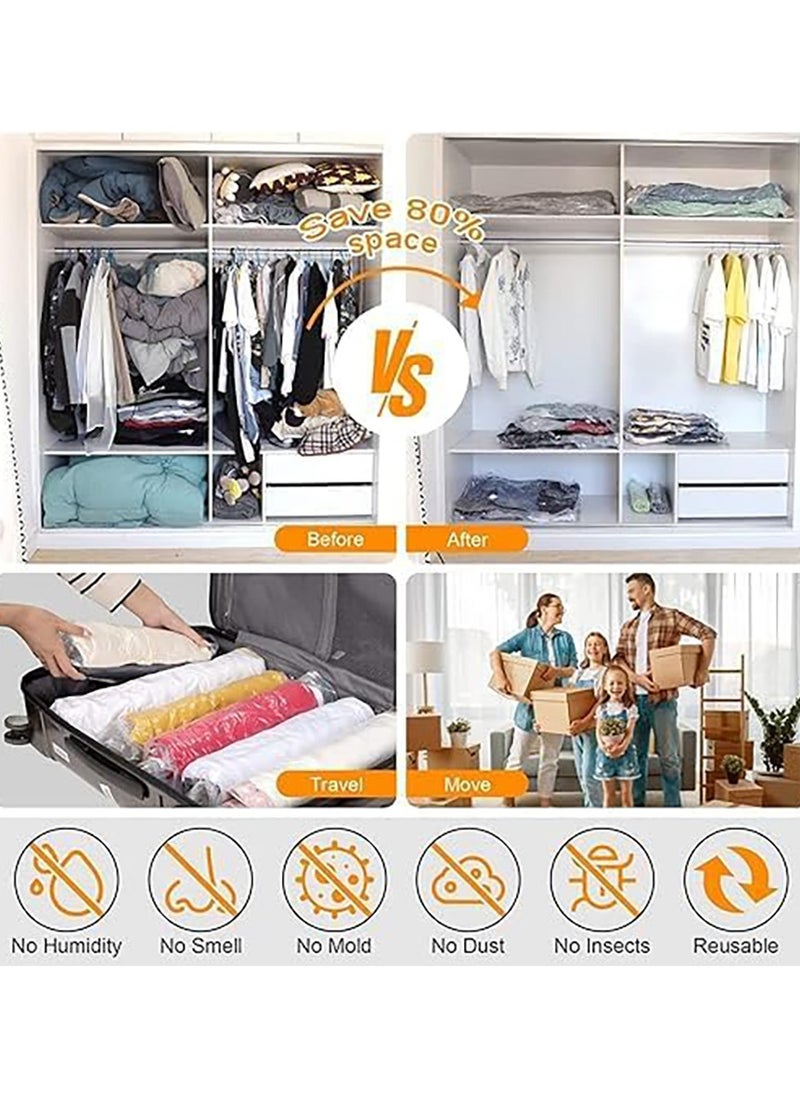 Generic 12Pcs Vacuum Storage Bags with Electric Pump Space Saver Sealer Compression Bags for Comforter and Blankets Jumbo Vacuum Seal Bags for Clothing Bedding Blankets Comforters Pillows (S+M+L+XL)  - Image 3