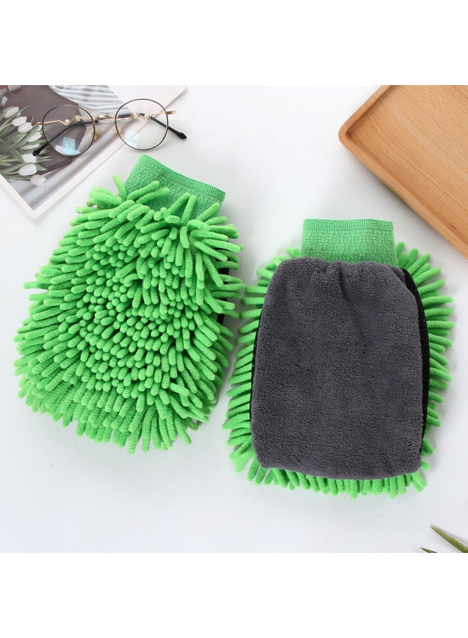 JIETU Thickened Chenille Car Wash Gloves Coral Fleece Foaming Gloves Long Fleece Single-sided Double-sided Car Wipe Gloves Car Wipe - Image 1
