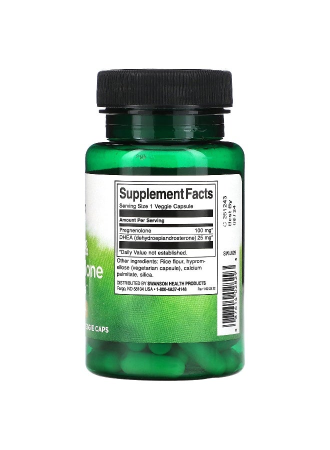 SWANSON سوانسون، DHE و Pregnenolone، 60 كبسولة نباتية - Image 2