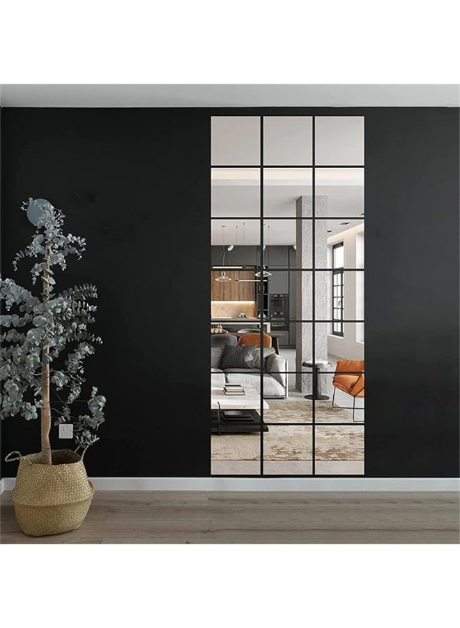 بلاط مرآة جدارية كاملة الطول ، مجموعة مرآة جدارية بلا إطار 8pcs ، تجميع مرآة للمكتب المنزلي غرفة النوم غرفة المعيشة غرفة الحمام باب صالة الرياضة (8pcs) - Image 2