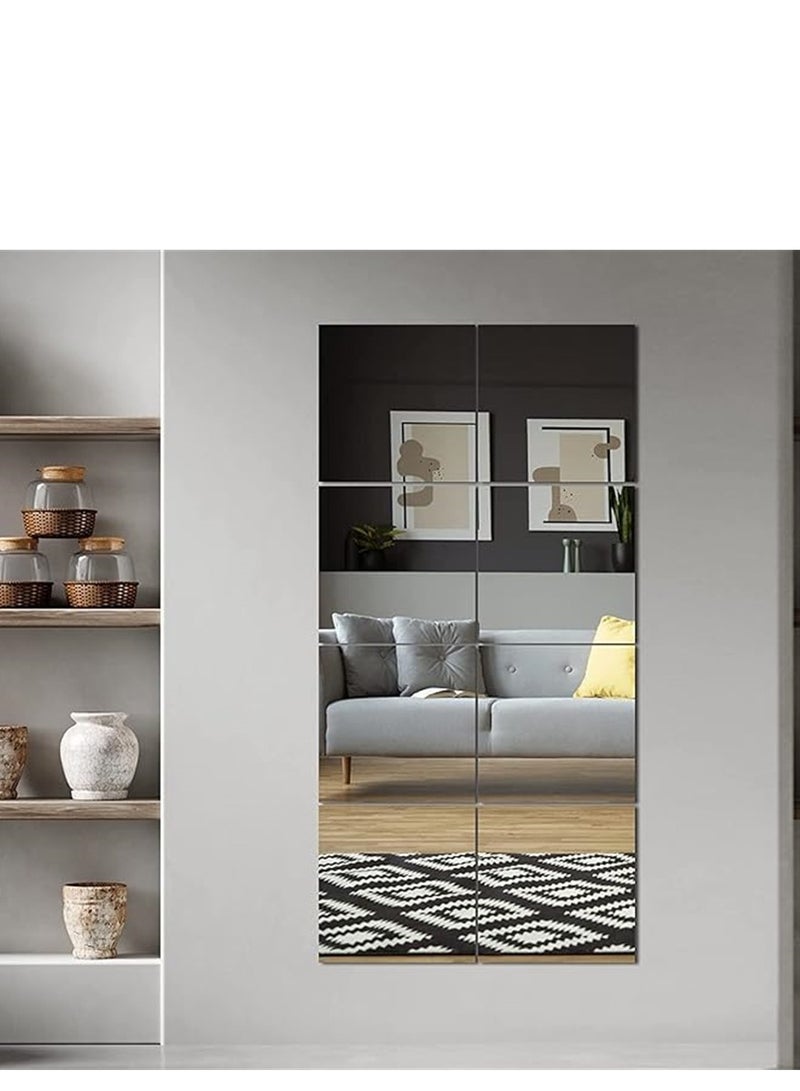 بلاط مرآة جدارية كاملة الطول ، مجموعة مرآة جدارية بلا إطار 8pcs ، تجميع مرآة للمكتب المنزلي غرفة النوم غرفة المعيشة غرفة الحمام باب صالة الرياضة (8pcs) - Image 4