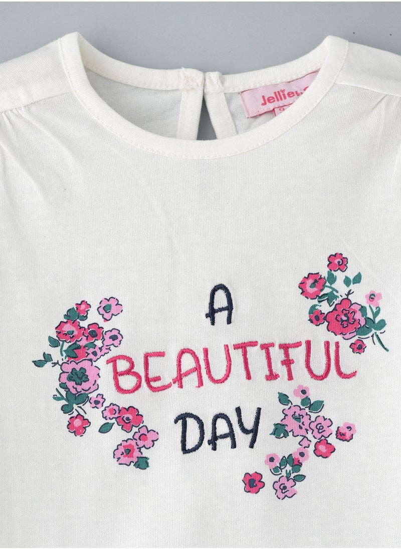 Jelliene Knit t-shirt with print at front  - Image 3