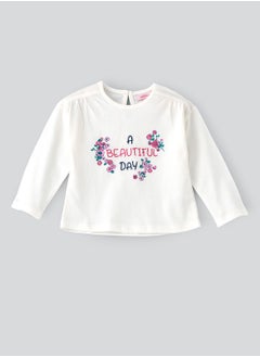 Knit t-shirt with print at front