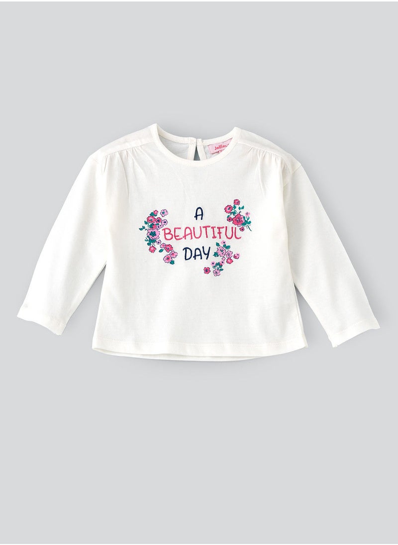 Jelliene Knit t-shirt with print at front  - Image 1