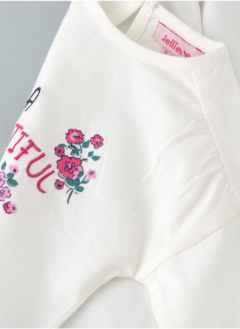 Jelliene Knit t-shirt with print at front  - Image 4