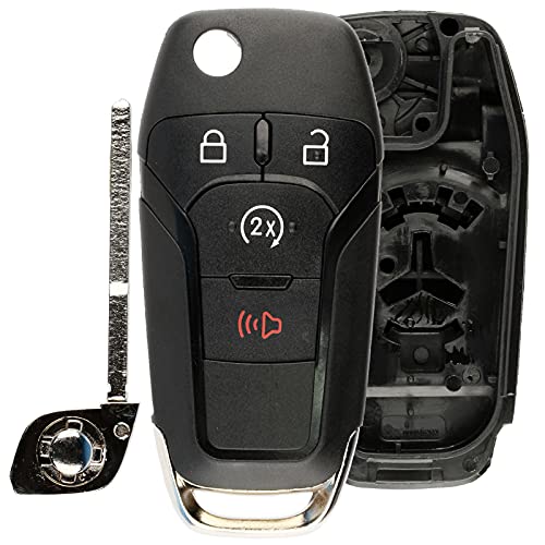 KeylessOption Remote Start Flip Key Fob Shell Case Replacement for Ford N5F-A08TDA, 5923694 - Image 2