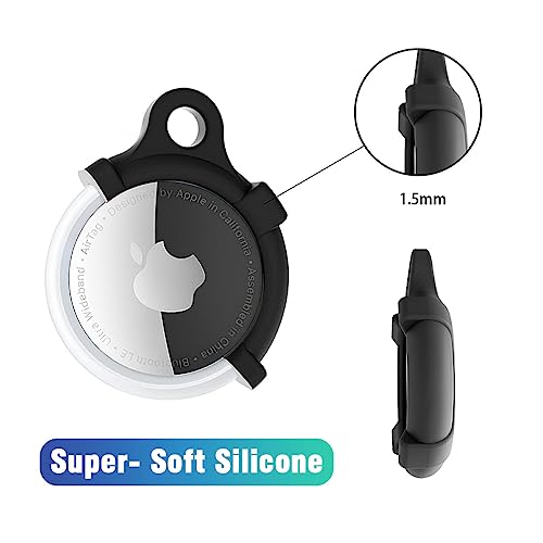 KACA Silicone Case Compatible with Apple AirTag - Full Protection, Keychain Included, Slim and Simple Design, Premium Food Grade Silicone, Scratch-Free, Safe for Kids and Pets [Black] - Image 5