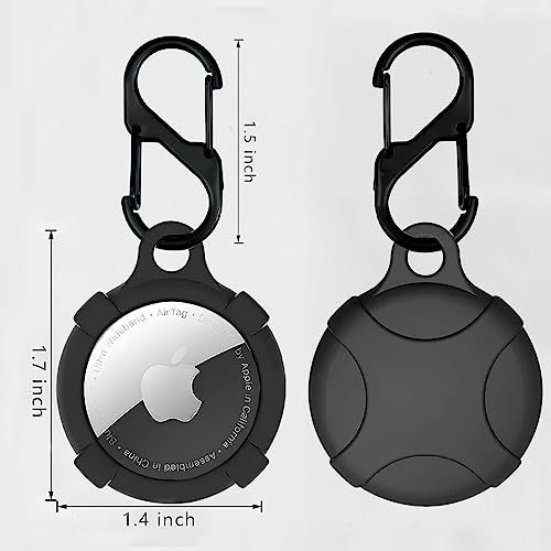 KACA Silicone Case Compatible with Apple AirTag - Full Protection, Keychain Included, Slim and Simple Design, Premium Food Grade Silicone, Scratch-Free, Safe for Kids and Pets [Black] - Image 3