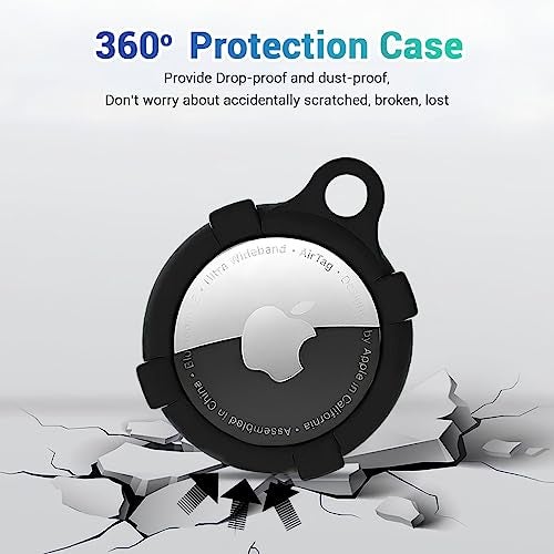KACA Silicone Case Compatible with Apple AirTag - Full Protection, Keychain Included, Slim and Simple Design, Premium Food Grade Silicone, Scratch-Free, Safe for Kids and Pets [Black] - Image 4