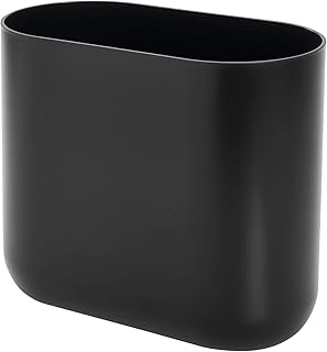 iDesign Cade Slim Bathroom Trash Can, for Bedroom, Kitchen, Office, Waste, Matte Black - Image 1