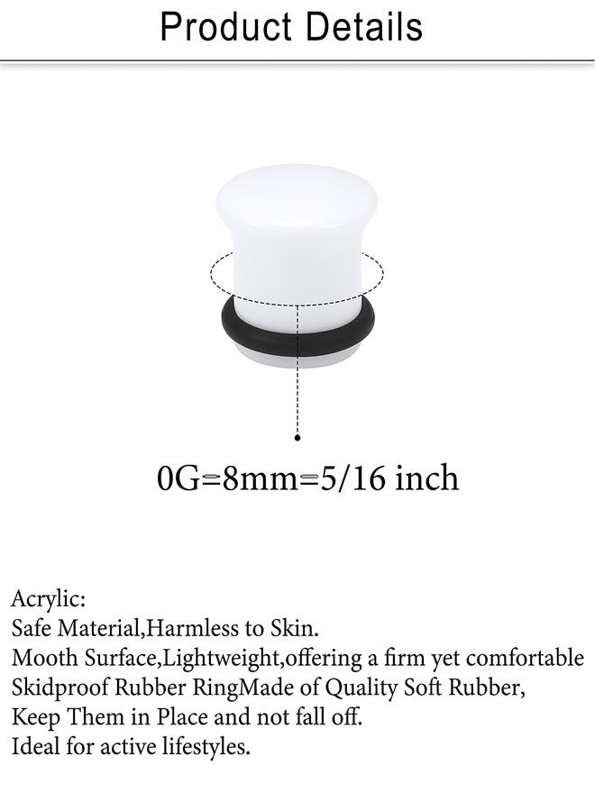 Cisyozi 0G Acrylic Ear Gauges Plugs Tunnels Earrings for Ear Stretching Kit Single Flare Plastic Clear Black Plugs Gauges Tunnels 0 Gauge Stretcher Stretch Gage Gauging Kit Women Men 8mm 5/16 inch - Image 2