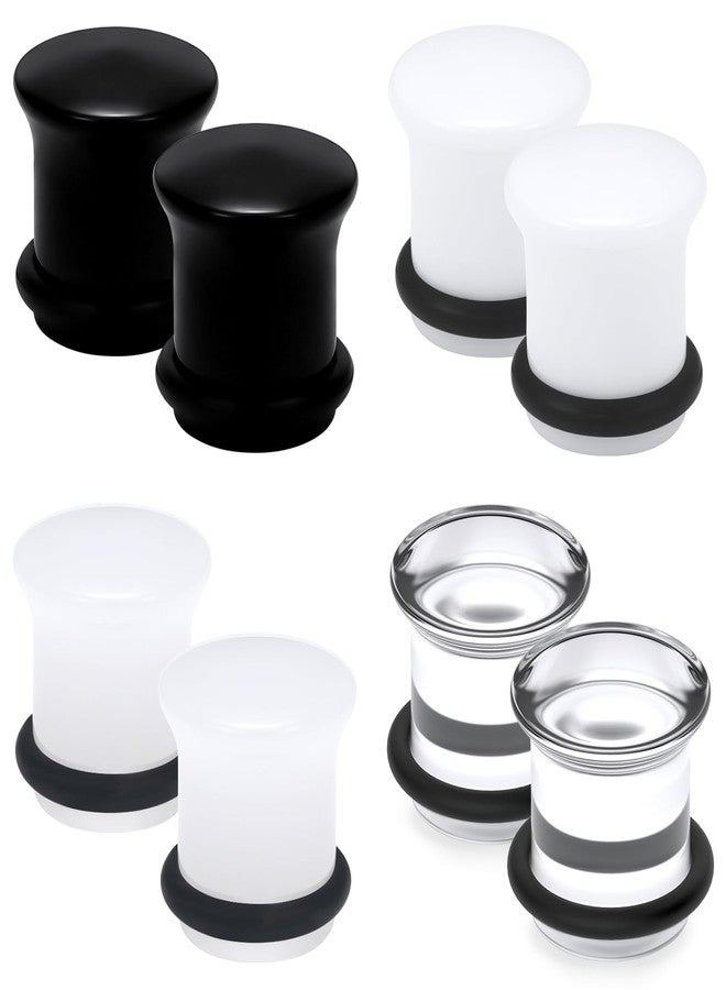 Cisyozi 0G Acrylic Ear Gauges Plugs Tunnels Earrings for Ear Stretching Kit Single Flare Plastic Clear Black Plugs Gauges Tunnels 0 Gauge Stretcher Stretch Gage Gauging Kit Women Men 8mm 5/16 inch - Image 1