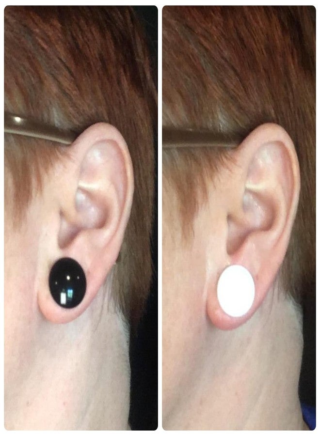 Cisyozi 0G Acrylic Ear Gauges Plugs Tunnels Earrings for Ear Stretching Kit Single Flare Plastic Clear Black Plugs Gauges Tunnels 0 Gauge Stretcher Stretch Gage Gauging Kit Women Men 8mm 5/16 inch - Image 4