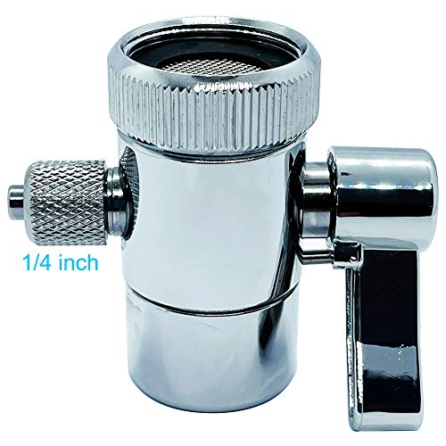 ZIGZAGSTORM Kitchen Sink Faucet Water Filter Diverter Valve for Push on 1/4 inch Tubing Replacement Part Adapter with M22 X M24 Connector,Brass Body,Chrome Plated Made In Taiwan - Image 3