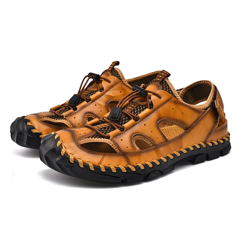 Summer Men'S Sandals Large Size Breathable Sandals Outdoor Handmade Hollow Shoes Casual Fashion Men'S Sandals - Image 5