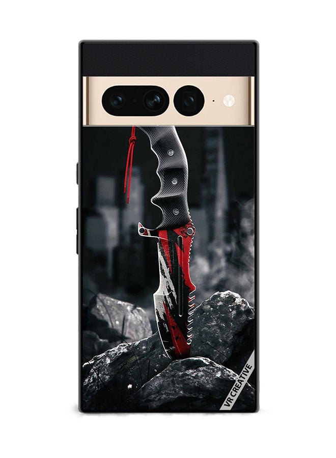 VR CREATIVE Protective Case Cover For Google Pixel 7 Pro Huntsman Knife Design Multicolour