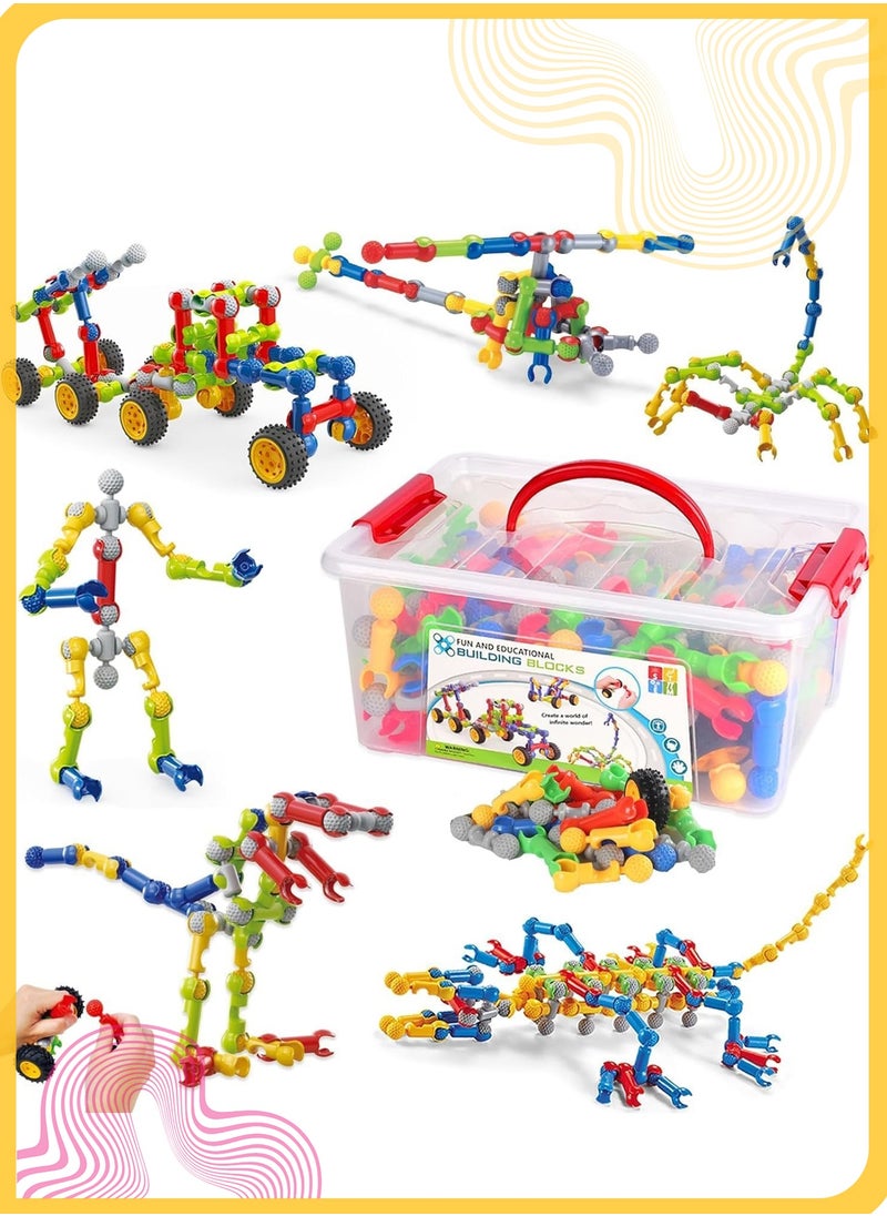 She&Little 53 Piece Skeleton Building Blocks Toy for Kids, Creative Construction STEM Kit with Tools and Storage Box, Imagination & Fine Motor Skills Development  - Image 3
