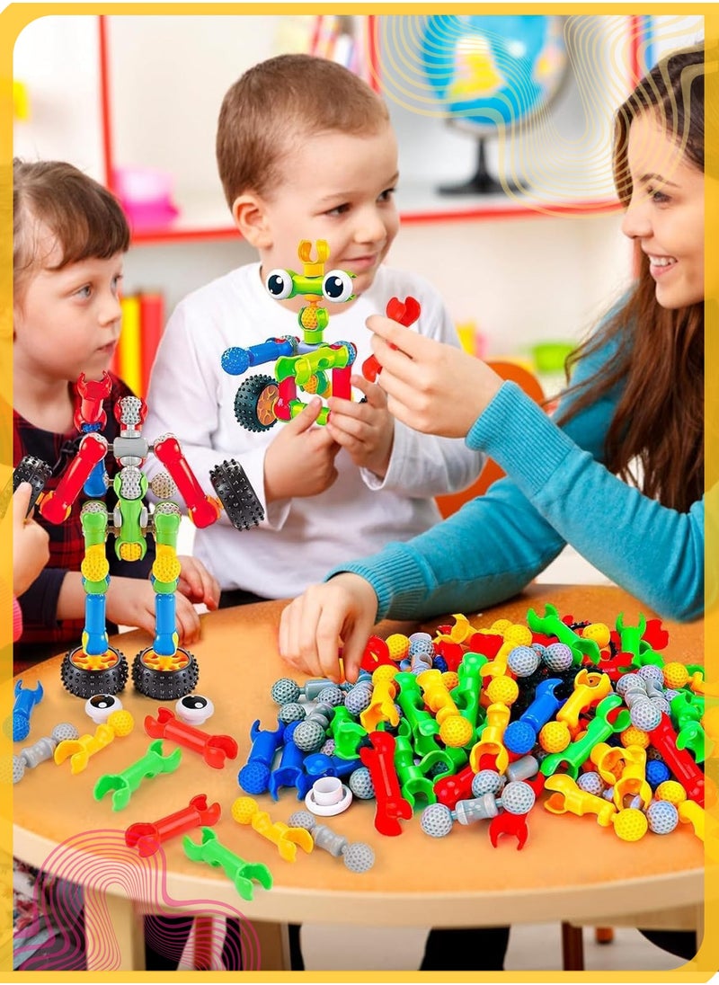 She&Little 53 Piece Skeleton Building Blocks Toy for Kids, Creative Construction STEM Kit with Tools and Storage Box, Imagination & Fine Motor Skills Development  - Image 2