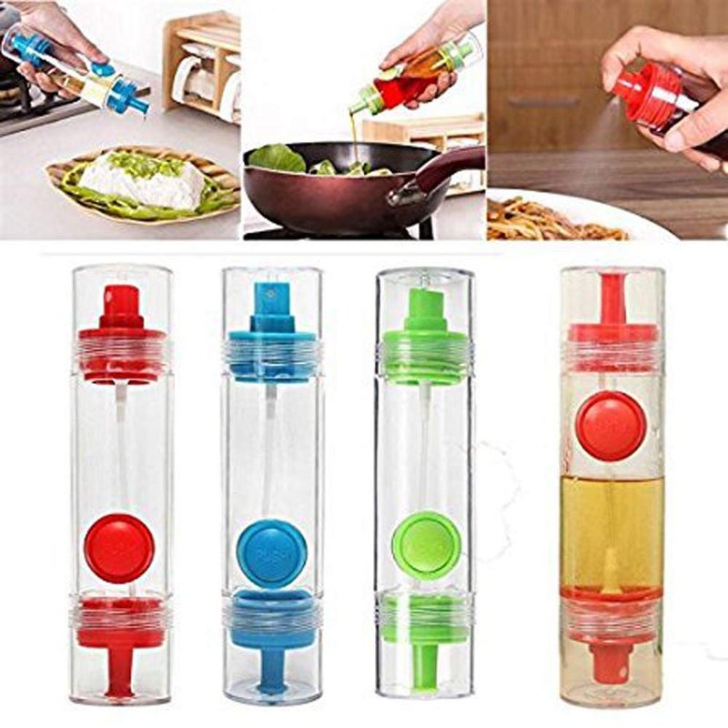RKPM 2 in 1 Cooking Oil Sauce Vinegar Herbs Spice Dispenser Bottle Sprayer 2 Way Kitchen Tool Random Colors Single Piece - Image 1