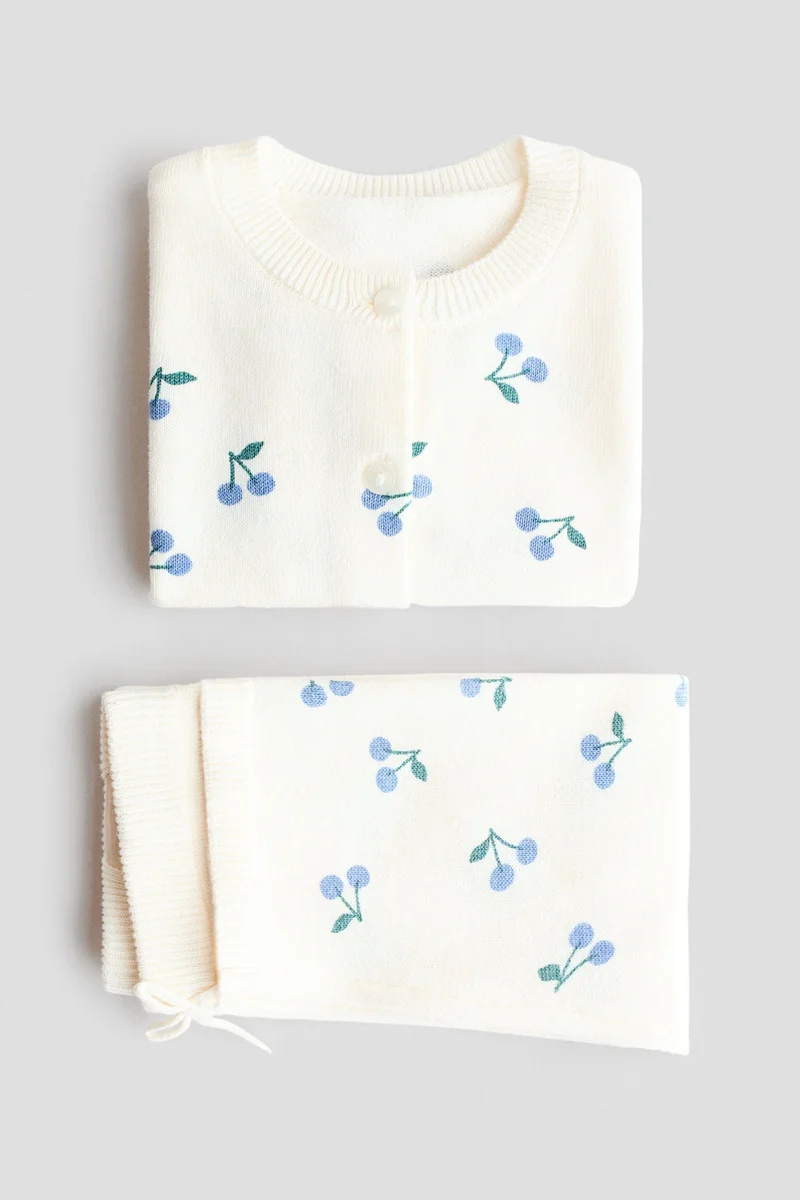 اتش اند ام طقم قطني محبوك من قطعتين