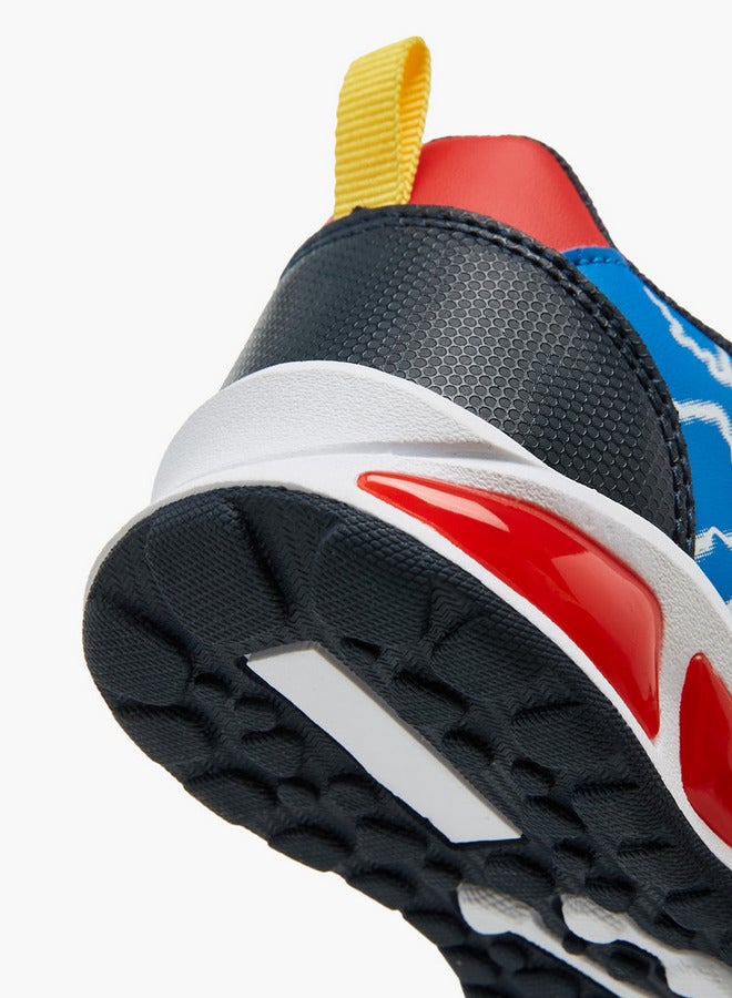 SUPERMAN Print Light-Up Sneakers with Hook and Loop Closure - Image 5
