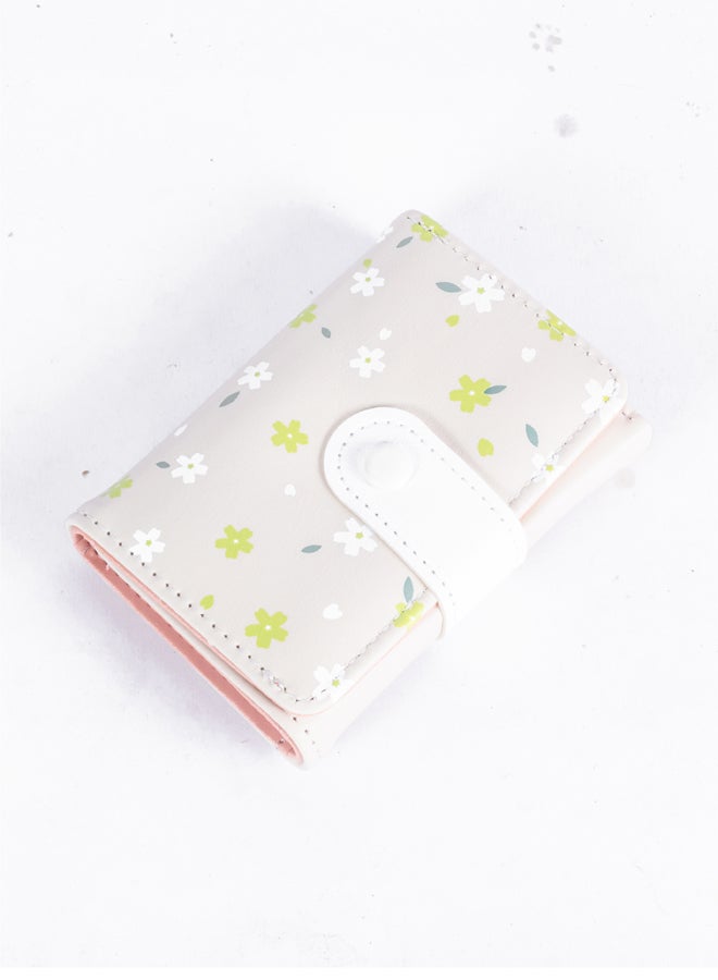 The Black Pearl Accessories Leather Flip Wallet & Card Holder with 9 Pockets - Beig - Image 1