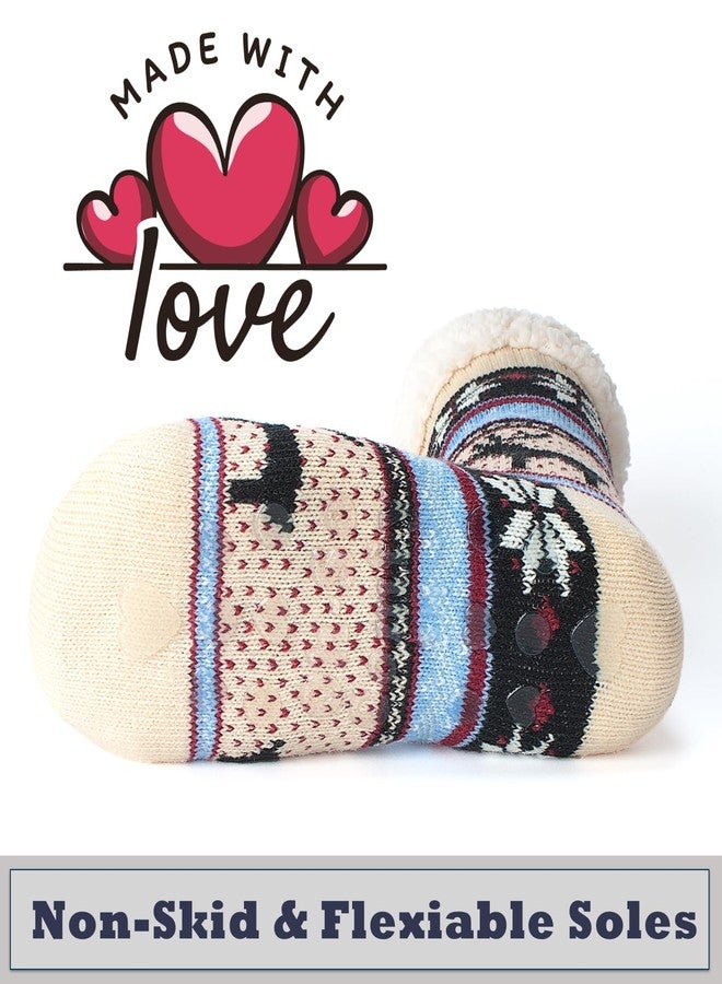 Cozylook Women's Fuzzy Slipper Socks with Non-Slip Grippers, Cozy Fluffy Sherpa Lined, Cute Christmas Gifts for Her Mom Grandma Wife Girlfriend - Image 4