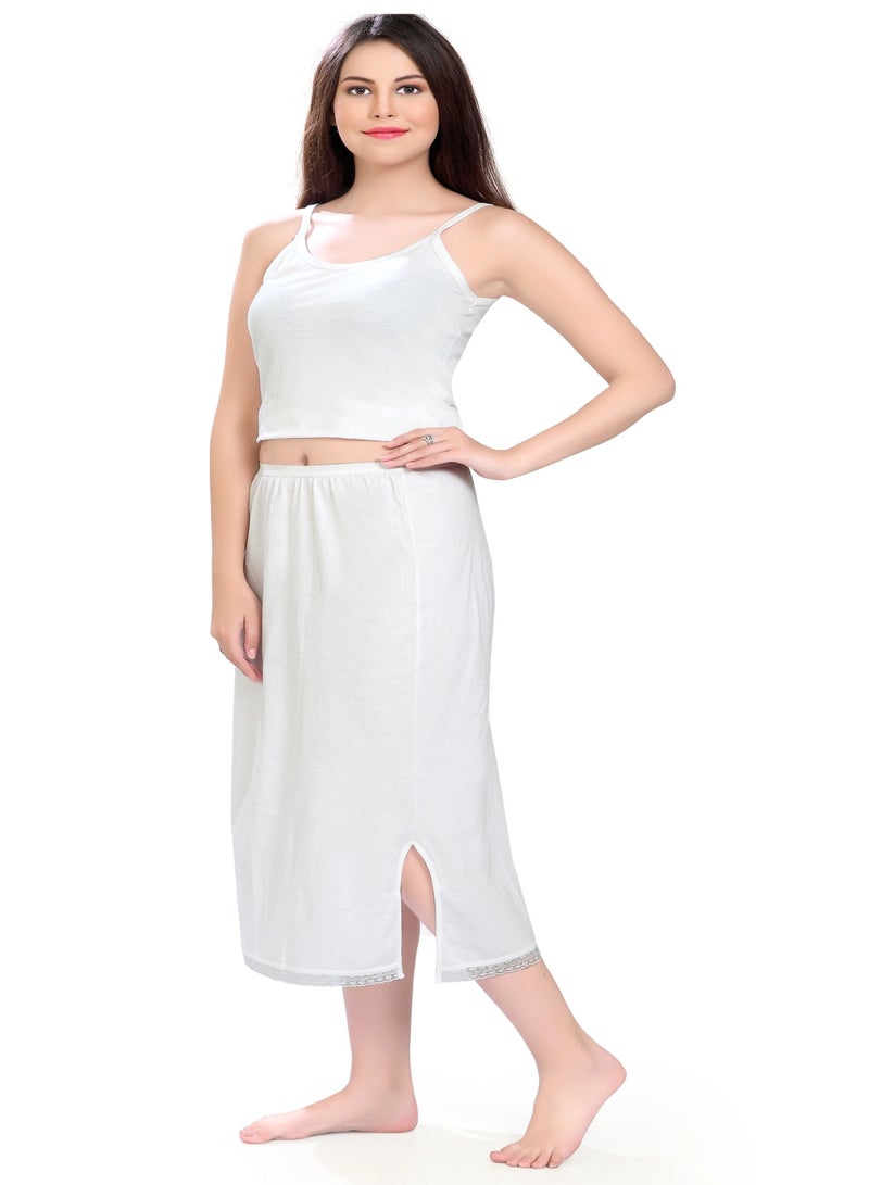mybody Women's Cotton Mini Underskirt Lightweight Breathable Cotton Slip Skirt with Soft Elastic Waistband Stretchable and Comfortable for Daily Wear. Perfect for Layering Under Dresses and Skirts Ideal Cotton Undergarment for Added Coverage Smooth Fit and Comfort All Day.  - Image 1
