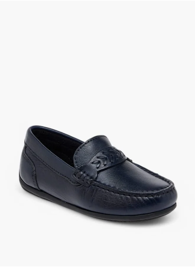 سيد دوتشيني Boys Textured Slip-On Loafers