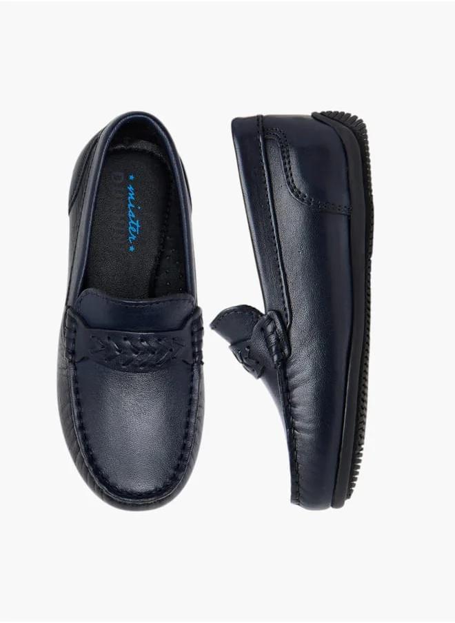 سيد دوتشيني Boys Textured Slip-On Loafers