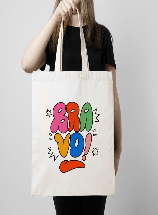 ARTBUG Tote Bag for Women with zip, Aesthetic Canvas tote bag for college girls, office, stylish and reusable - Bra Vo - D No - 178 - Image 3