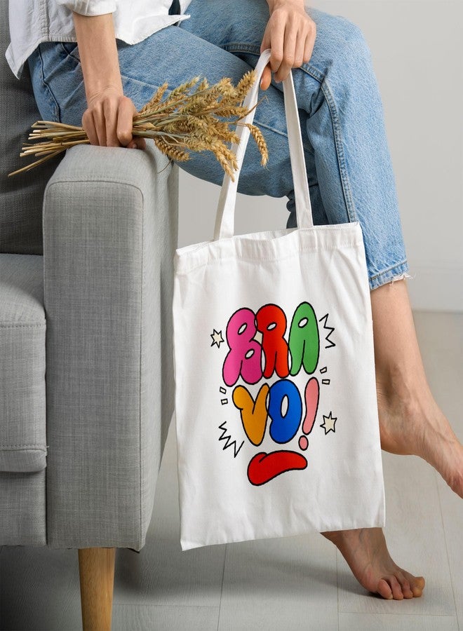 ARTBUG Tote Bag for Women with zip, Aesthetic Canvas tote bag for college girls, office, stylish and reusable - Bra Vo - D No - 178 - Image 2