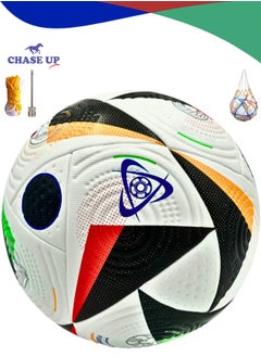 تشيس اب كرة القدمكرة قدم كأس العالم 2022 للبالغين والأطفال مع شبكة + إبرة معدنية لكرة القدم للتدريب بجودة ممتازة | الحجم 5 | بدون هواء  - Image 1