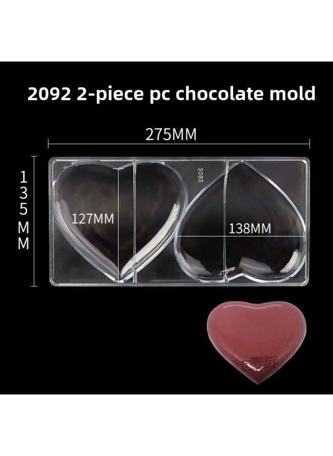 Generic Baast/bakest PC Almond Sandwich Nut Chocolate Mold Dessert Control-Color:2092 Heart-shaped Chocolate Mold  - Image 1