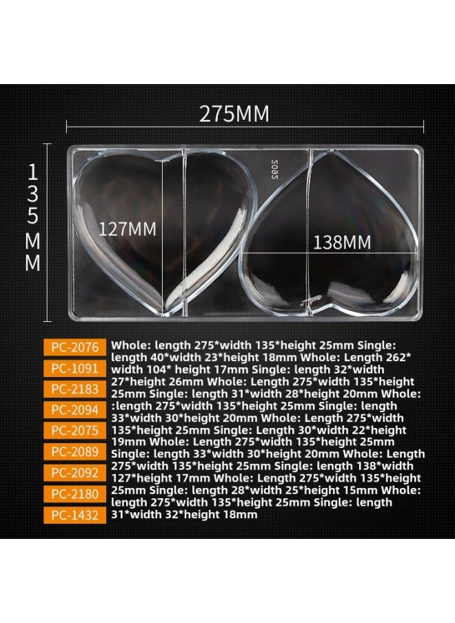 Generic Baast/bakest PC Almond Sandwich Nut Chocolate Mold Dessert Control-Color:2092 Heart-shaped Chocolate Mold  - Image 5