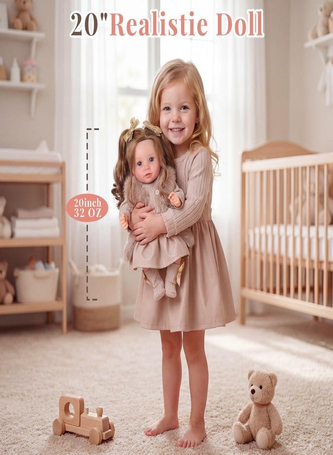BABESIDE Lifelike Reborn Baby Dolls, 20 Inch Realistic Real Life Baby Poseable Doll for Girl Soft Vinyl and Cloth Body Baby Dolls with Clothes and Toy Gift for Kids Age 3+ - Image 5