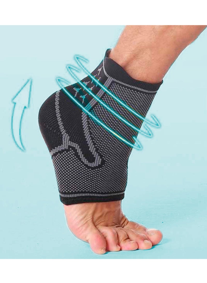 Excefore دعامة الكاحل، كم ضاغط احترافي للكاحل (زوج)، لتخفيف الالتواءات والتهاب المفاصل والدورة الدموية والتعافي من الإصابات الرياضية للنساء والرجال للاستخدام اليومي (M) - Image 5