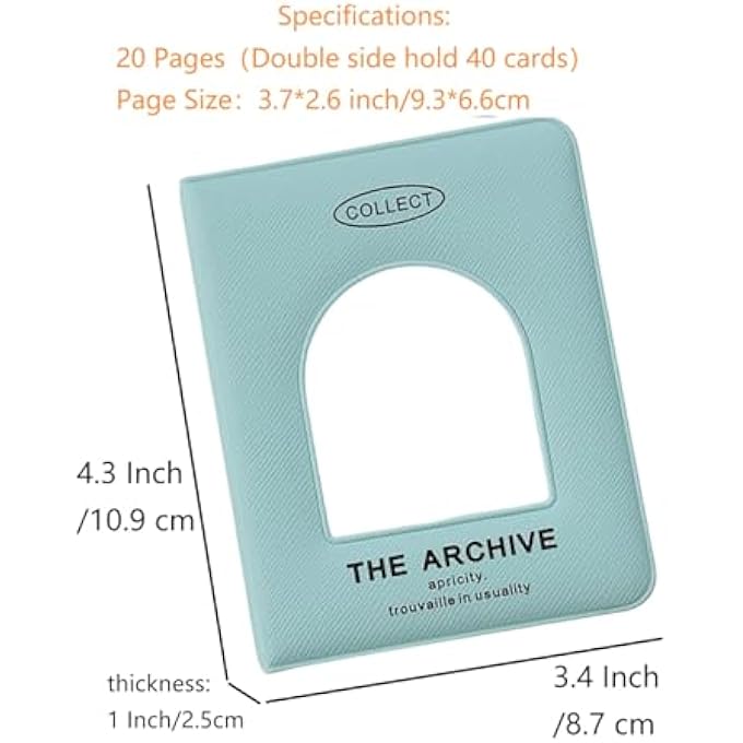 Archive MINI CARDS BINDER COLLECTION 1-POCKET, 40 POCKETS CARD HOLDER WITH 20 SLEEVES, TRADING CARD COLLECTOR, ALBUM CARD FOLDER FOR GIRLS AND BOYS (4, BLACK,BLUE,WHITE,PINK) - Image 3