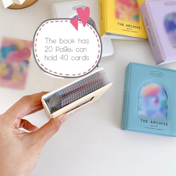 Archive MINI CARDS BINDER COLLECTION 1-POCKET, 40 POCKETS CARD HOLDER WITH 20 SLEEVES, TRADING CARD COLLECTOR, ALBUM CARD FOLDER FOR GIRLS AND BOYS (4, BLACK,BLUE,WHITE,PINK) - Image 5