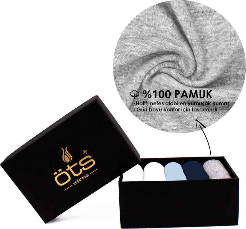 TS Boys 100% Cotton Undershirt 5-Piece Set, Comfortable Fit High Quality Ribbed Undershirt, Black Premium Special Box, Underwear, Underwear - Image 4