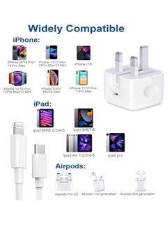 Generic iPhone 20W Fast Charger | USB C Wall Fast Charger with USB C to Lightning Cable Compatible with iPhone 14/14 Pro/14 Pro Max/13/12/SE2020/11/XR/XS Max/X/iPad  - Image 2