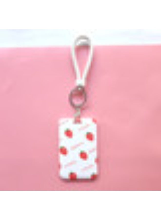 NIBEMINENT 1 - Piece Fruit Avocado Strawberries Kpop Photo Card Holder Pendant Key Chain ID Badge Holder ID Card Holder Photo Card Protector for School ID Office ID Access Card for Women Girls