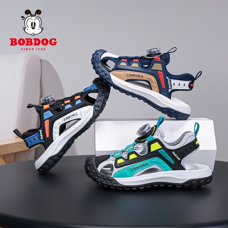 Babu Bean Boys Sandals 2025 Swivel Buckle Non-Slip Baotou Sandals Big Kids Outdoor Beach Shoes - Image 5