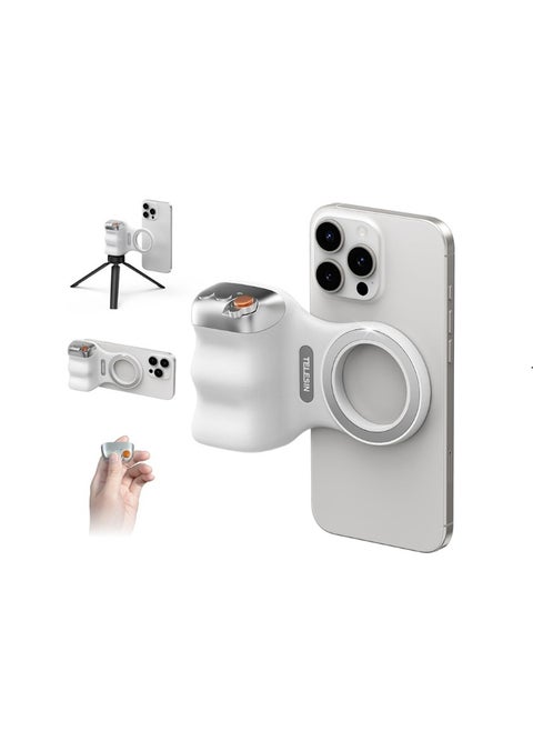 TELESIN Fun Shot Magnetic Phone Camera DSLR Style Shutter Grip for iPhone & Android with Detachable Wireless Shutter Button - Comfort Ergonomic Camera Grip Handle Holder