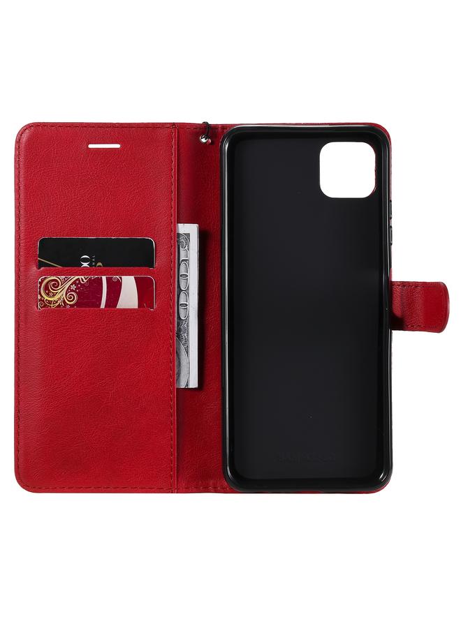 إيروريكس جراب لهاتف Samsung Galaxy A22 5G، جراب جلدي واقي قابل للطي أفقيًا بلون سادة مع حامل وفتحات للبطاقات ومحفظة وإطار صورة وحبل - Image 4